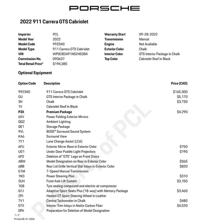 2022 Porsche 992 Carrera GTS - Image 2 of 25