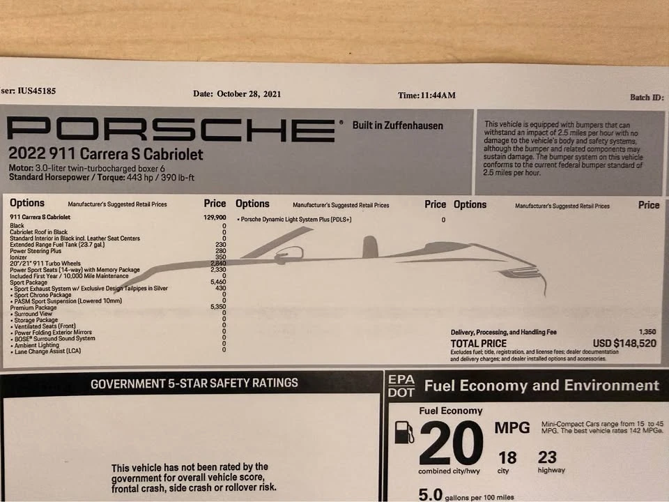 2022 Porsche 992 Carrera S - Image 20 of 20