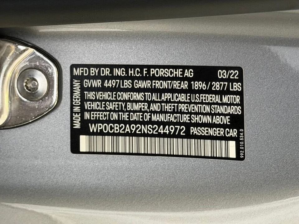 2022 Porsche 992 Carrera S - Image 27 of 28