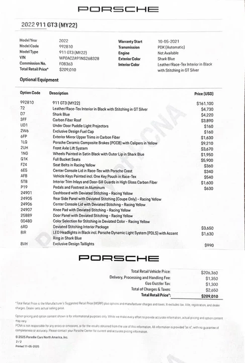 2022 Porsche 992 GT3 - Image 15 of 15