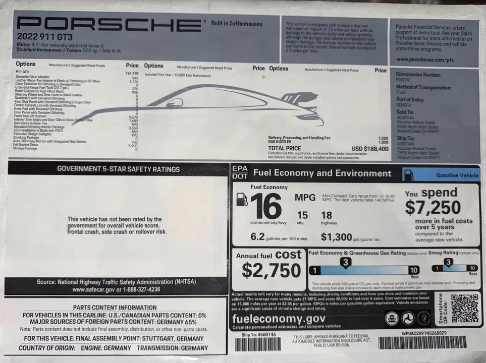 2022 Porsche 992 GT3 - Image 2 of 12