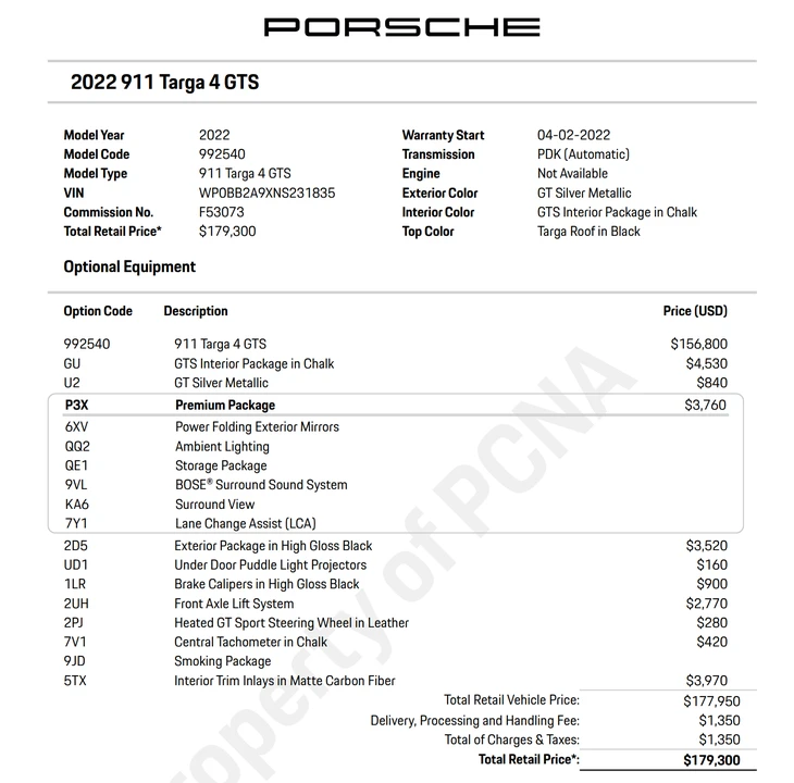2022 Porsche 992 Targa 4 GTS - Image 16 of 16