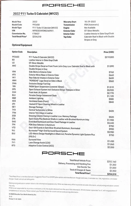 2022 Porsche 992 Turbo S - Image 19 of 19
