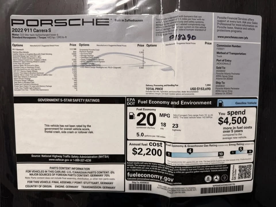 2022 Porsche 992 Carrera S - Image 20 of 20
