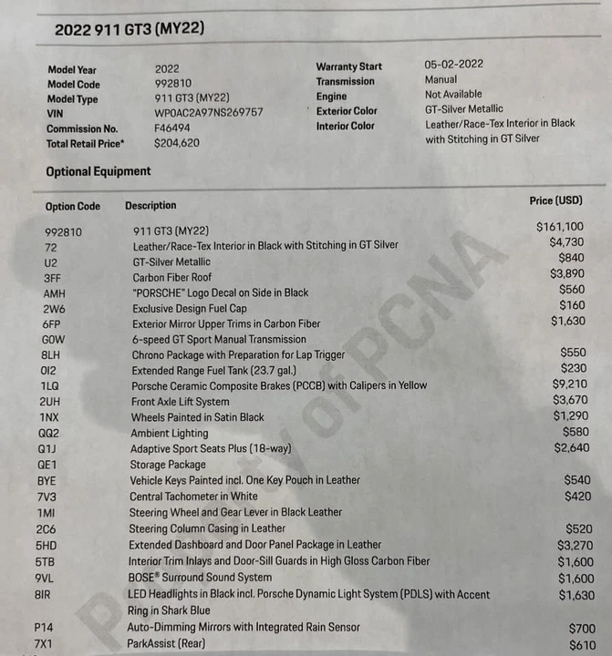 2022 Porsche 992 GT3 - Image 3 of 3