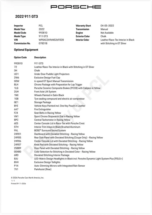2022 Porsche 992 GT3 - Image 10 of 10