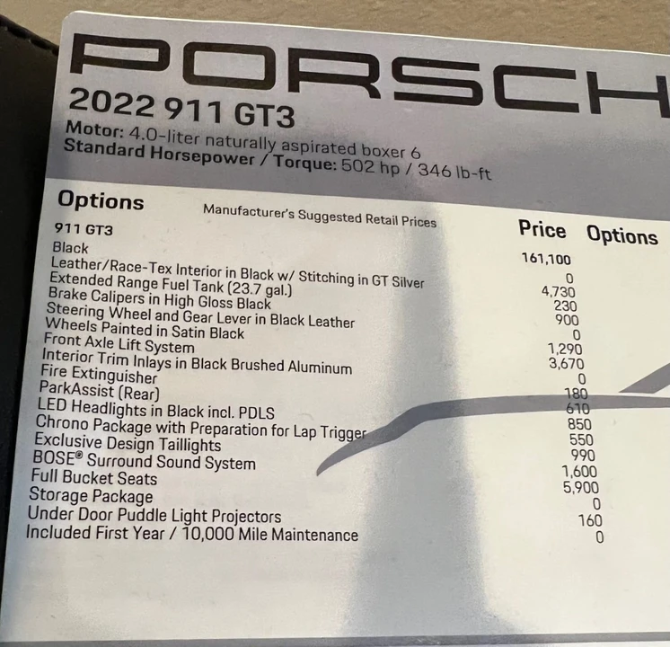 2022 Porsche 992 GT3 - Image 3 of 10