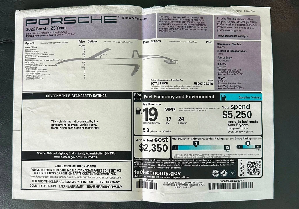 2022 Porsche 718 Boxster - Image 11 of 12