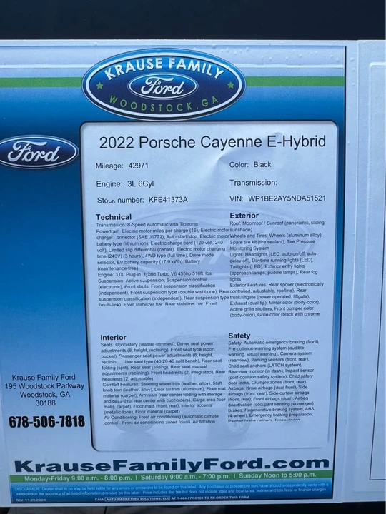 2022 Porsche 9Y0/9Y3 Cayenne - Image 9 of 9