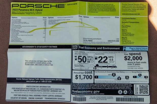 2022 Porsche 971 Panamera S - Image 7 of 7