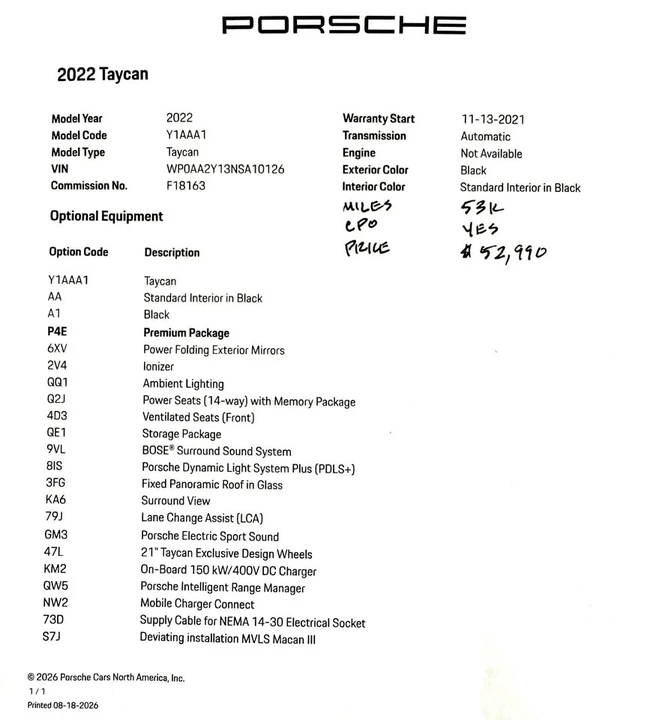 2022 Porsche Taycan - Image 9 of 9