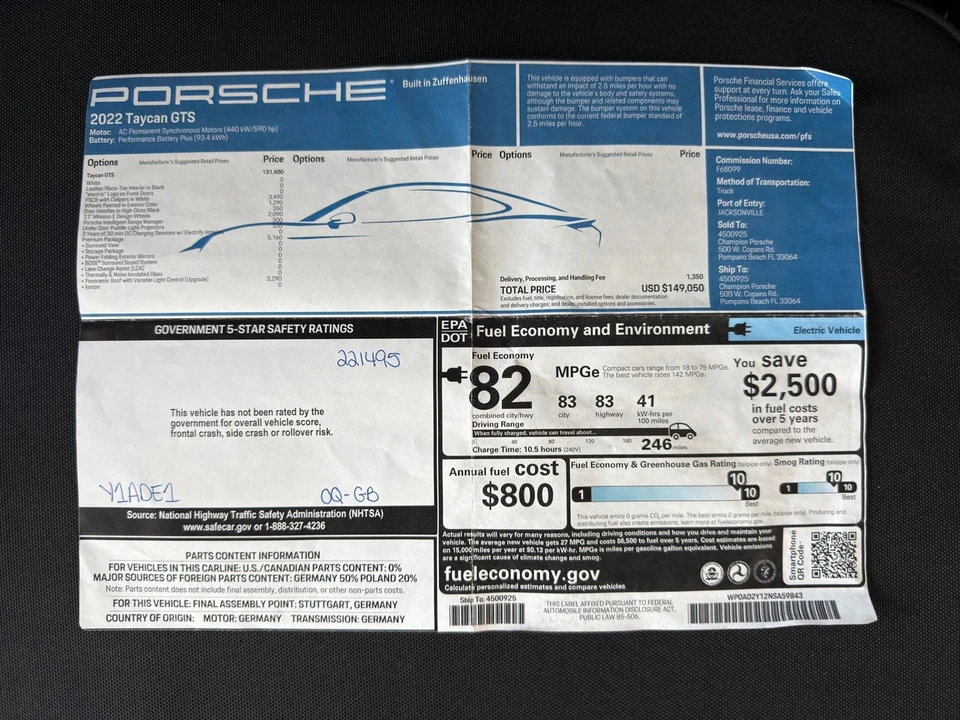 2022 Porsche Taycan GTS - Image 3 of 21
