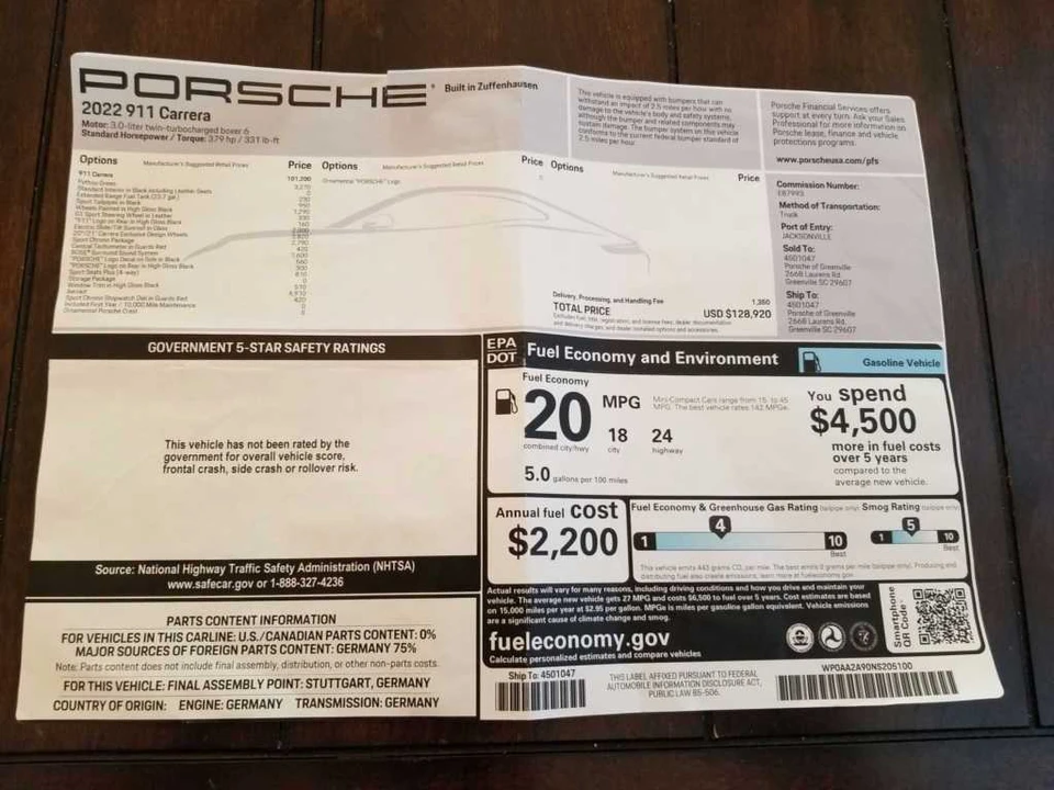 2022 Porsche 992 Carrera - Image 13 of 14