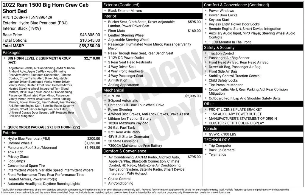2022 Ram 1500 2nd Gen - Image 2 of 2