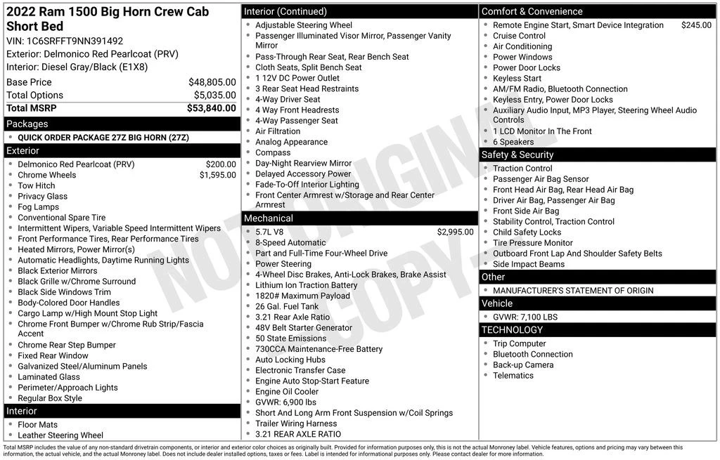 2022 Ram 1500 2nd Gen - Image 2 of 2