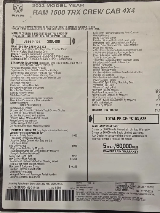 2022 Ram 1500 TRX 1st Gen - Image 3 of 24