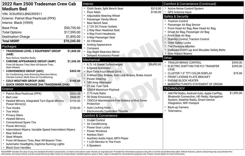 2022 Ram 2500 - Image 2 of 2