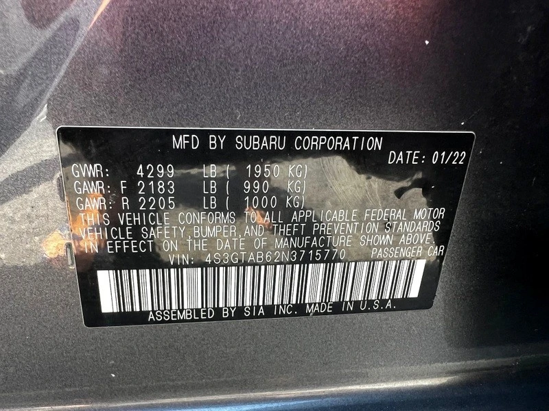 2022 Subaru Impreza 5th Gen - Image 13 of 21