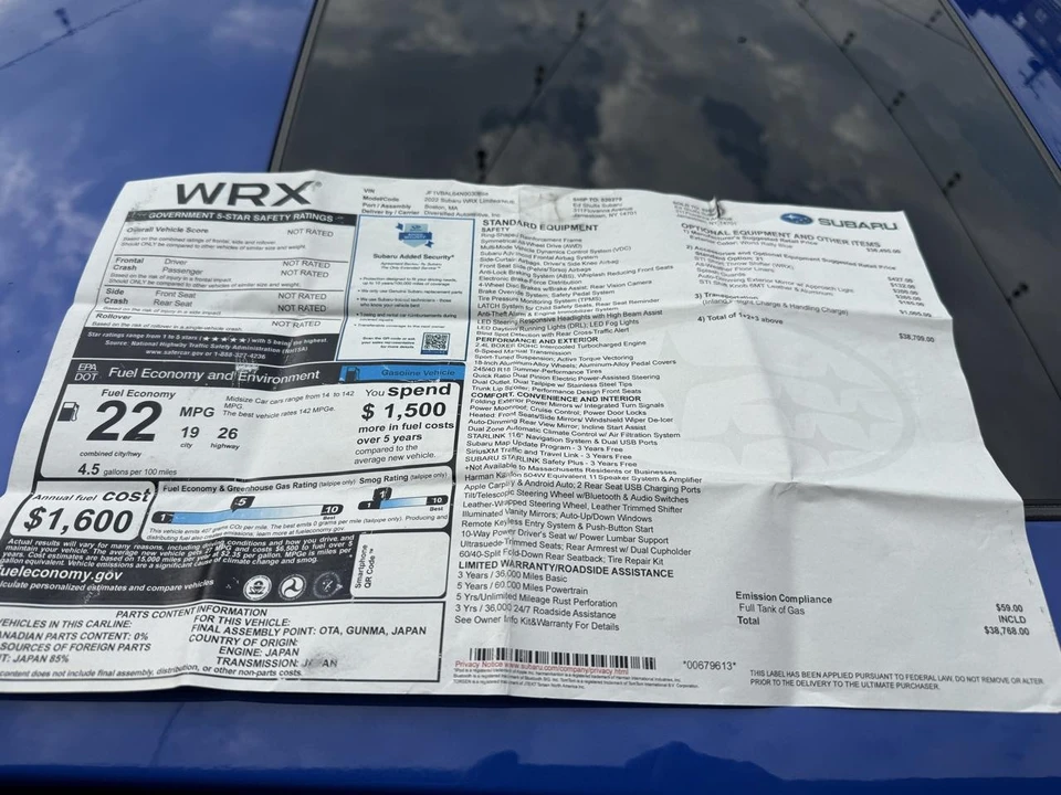 2022 Subaru Impreza WRX 5th Gen - Image 24 of 29