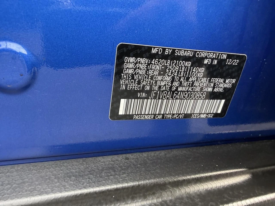 2022 Subaru Impreza WRX 5th Gen - Image 14 of 29