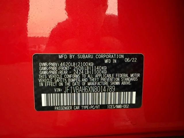 2022 Subaru Impreza WRX 5th Gen - Image 29 of 29
