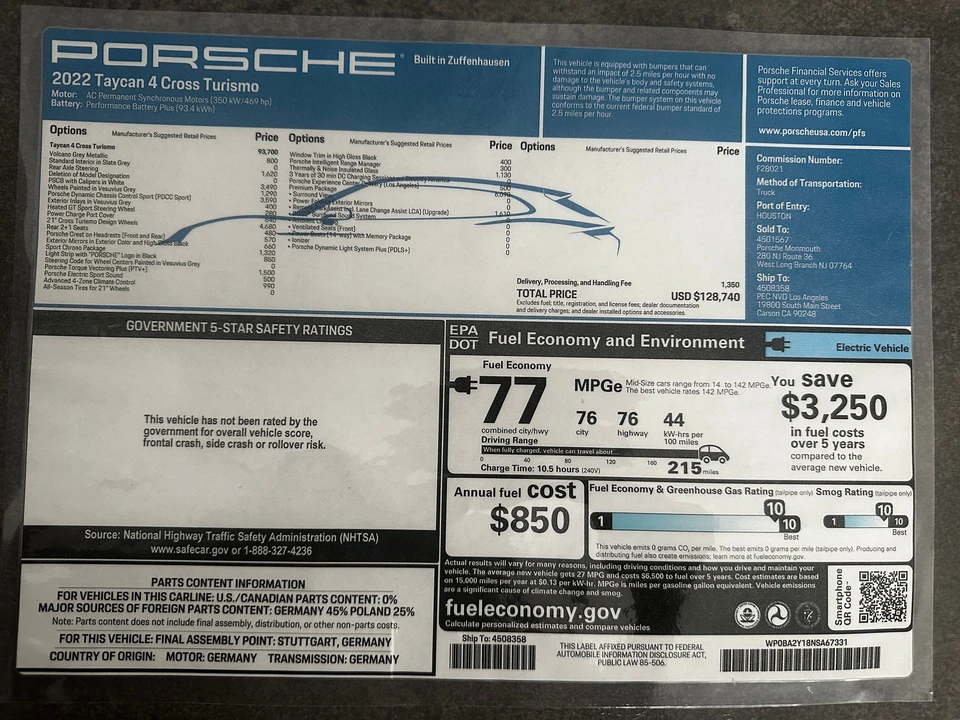 2022 Porsche Taycan - Image 3 of 4