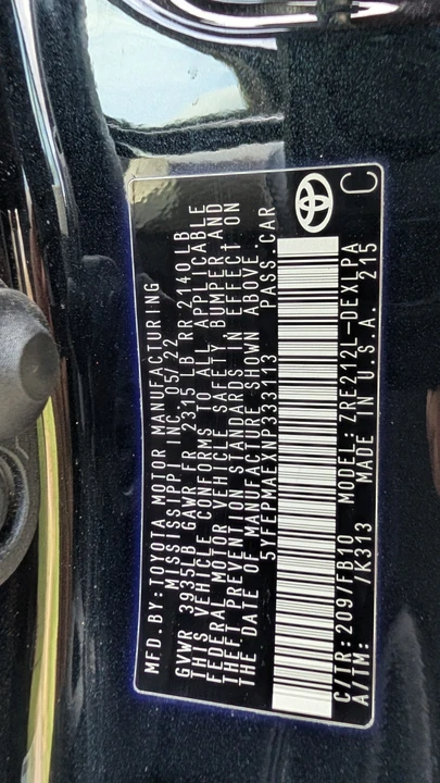 2022 Toyota Corolla 12th Gen - Image 12 of 21