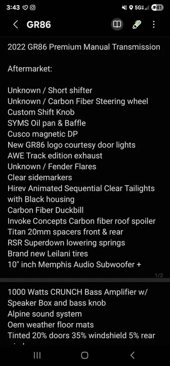 2022 Toyota GR86 2nd Gen - Image 12 of 13