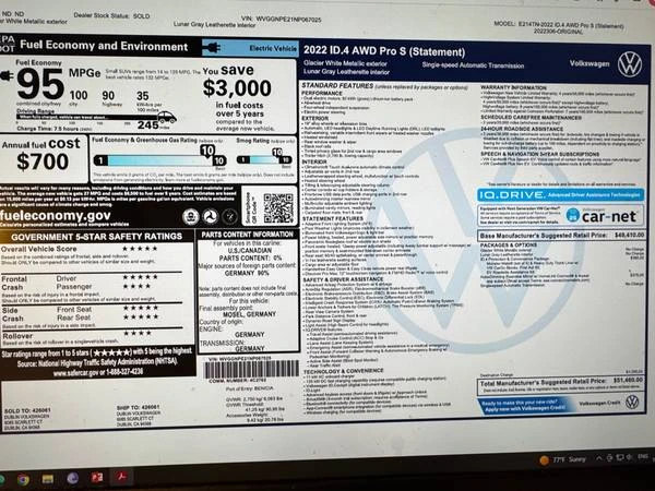 2022 Volkswagen ID.4 - Image 3 of 3