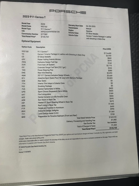 2023 Porsche 992 Carrera T - Image 6 of 17