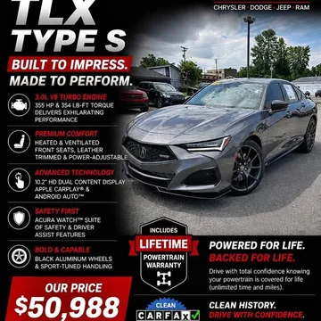 2023 Acura TLX Type S w/High Performance Wheel & Tire Pkg Sedan 4D