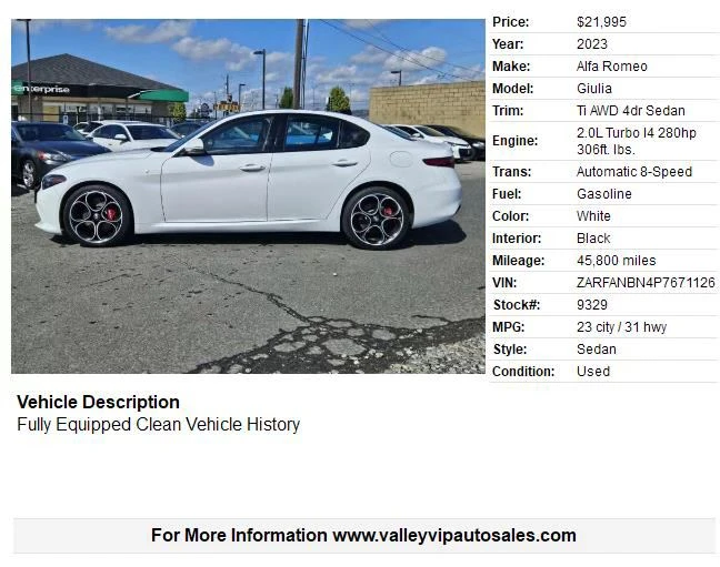 2023 Alfa Romeo Giulia - Image 2 of 16