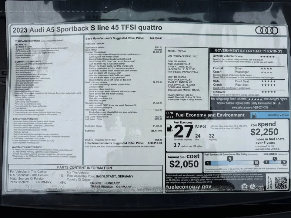 2023 Audi B9 A5 - Image 10 of 13