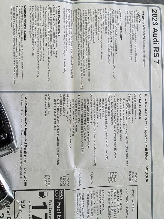 2023 Audi C8 RS7 - Image 12 of 19