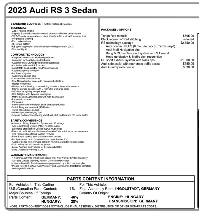 2024 Audi 8Y RS3 - Image 30 of 30