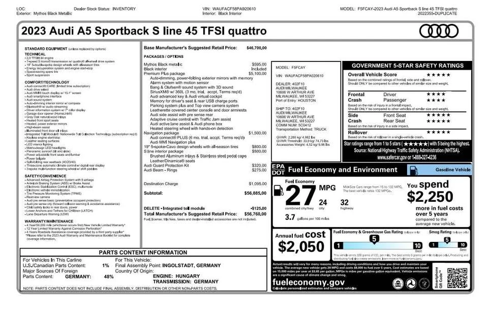 2023 Audi B9 A5 - Image 18 of 18