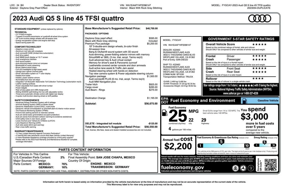2023 Audi FY Q5 - Image 8 of 8