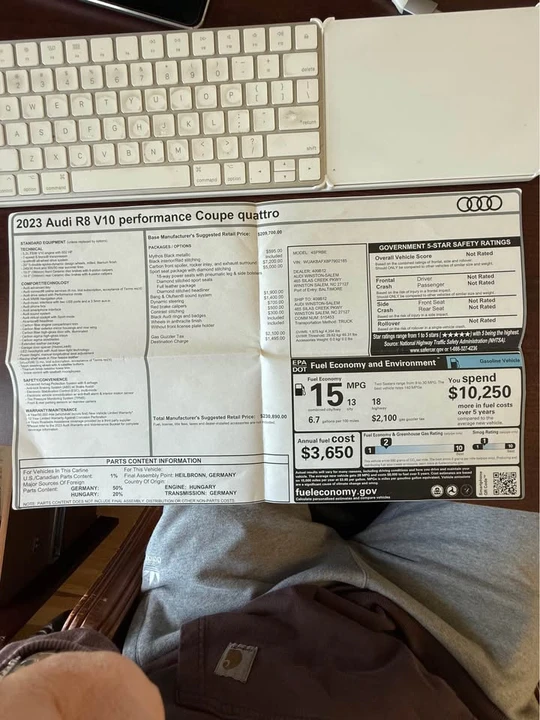 2023 Audi 4S R8 - Image 2 of 3