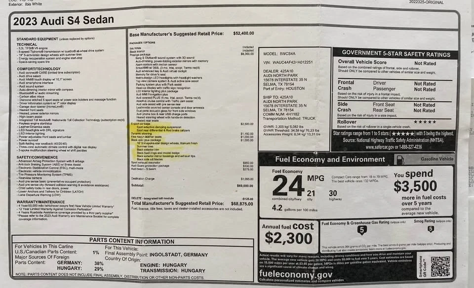 2023 Audi B9 S4 - Image 16 of 16