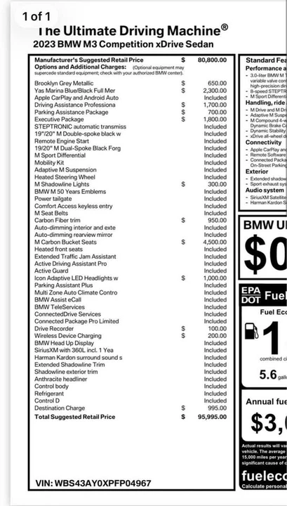 2023 BMW G80 M3 Sedan - Image 11 of 11