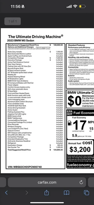 2023 BMW F90 M5 - Image 20 of 20