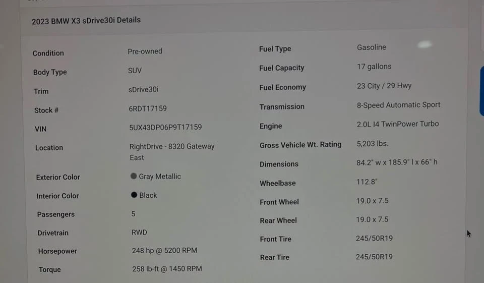 2023 BMW G01 X3 - Image 19 of 19