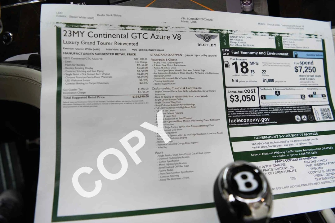 2023 Bentley Continental GTC - Image 21 of 21