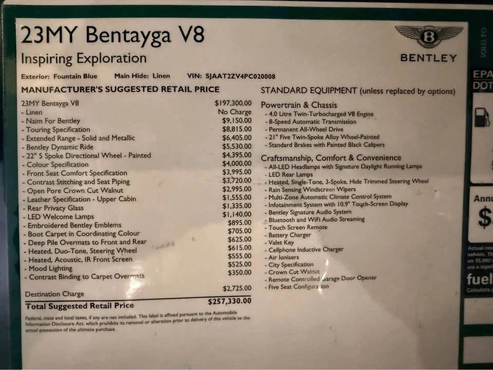 2023 Bentley Bentayga - Image 2 of 19