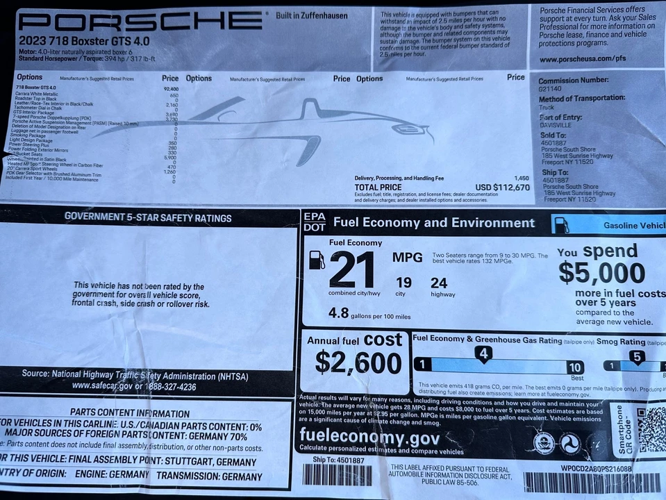 2023 Porsche 718 Boxster GTS 4.0 - Image 4 of 4