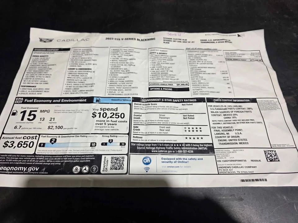 2023 Cadillac CT5-V Blackwing - Image 7 of 10