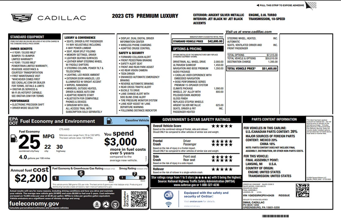 2023 Cadillac CT5 - Image 10 of 21