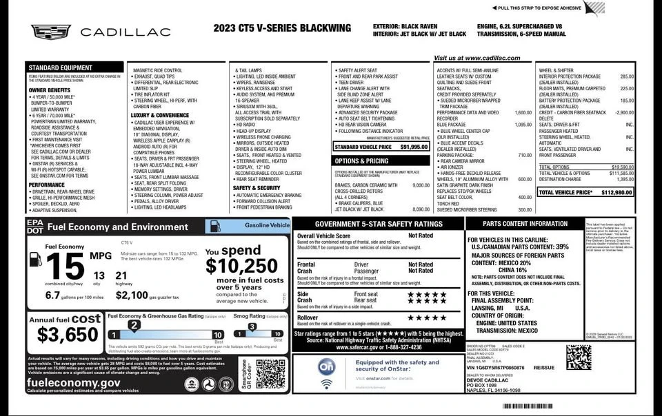 2023 Cadillac CT5-V Blackwing - Image 3 of 3