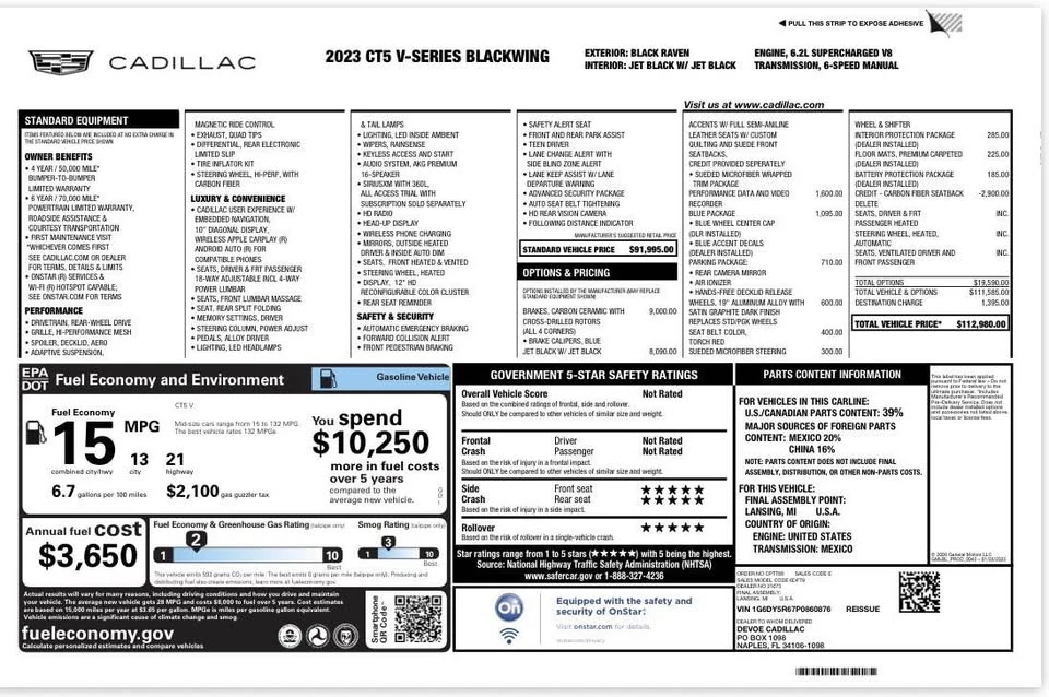 2023 Cadillac CT5-V Blackwing - Image 14 of 14