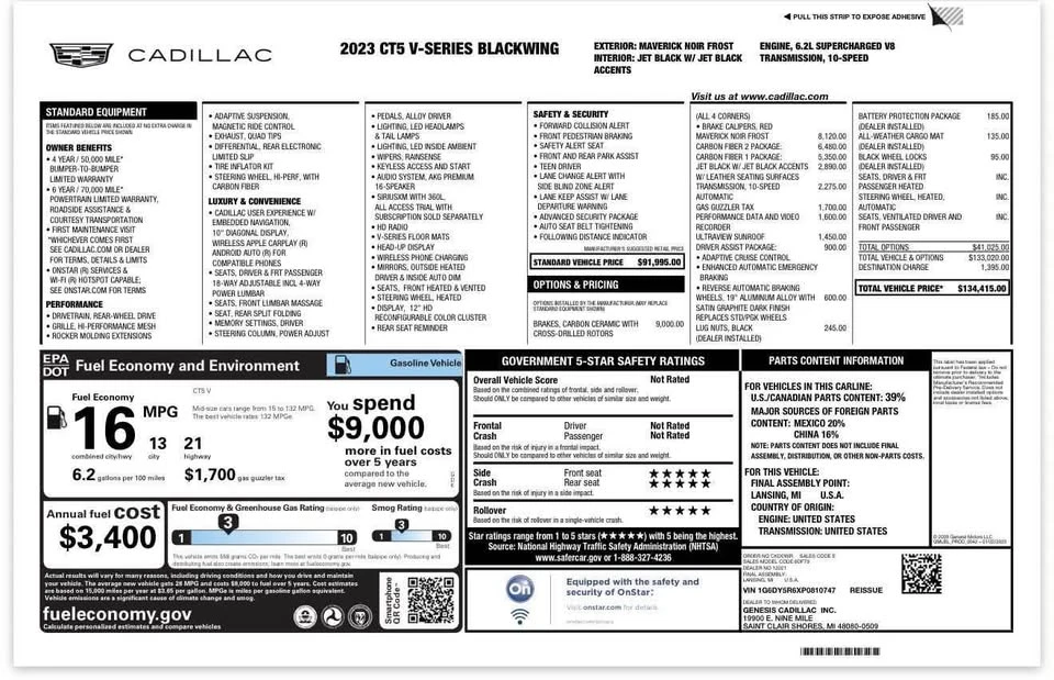 2023 Cadillac CT5-V Blackwing - Image 8 of 8